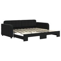 sofa cama nido terciopelo negro 90x190 cm