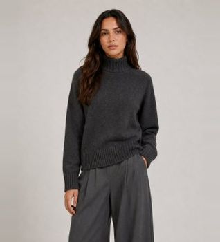 ECOALF para mujer. MCWGAKNCAQUI0632W26-338 Jersey Caqui gris oscuro (L), Casual, Manga larga, Sostenible, Lana reciclada