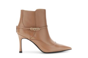 botín mujer piel con hebilla taupe 37