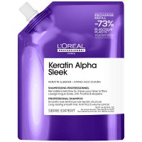 loreal professionnel keratin alpha sleek shampoo refill pack anti-frizz  smoothing 500ml