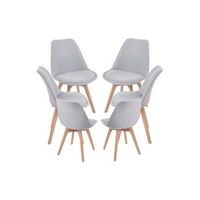 pack 6 sillas synk tela de tela 834943 cm - gris claro