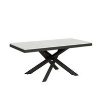 mesa extensible 90x180284 cm volantis evolution fresno blanco estructura antracita