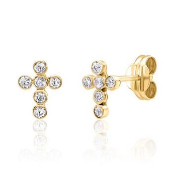 Pendientes de mujer en oro de 9 quilates con circonita