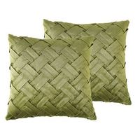 conjunto de 2 cojines de terciopelo verde oliva 43 x 43 cm patron narcissus