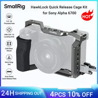 smallrig a6700 cage hawklock kit de jaula de liberacion rapida para sony alpha 6700 w agarre de silicona abrazadera de cable y placa para arca 5060