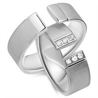 alianzas oro blanco 18 quilates 6 diamantes