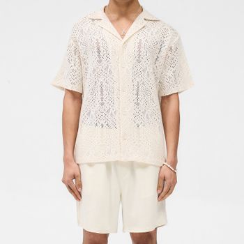 REPRESENT All Over Cotton-Blend Crochet Shirt - S