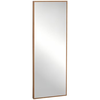 HOMCOM Espejo de Pie Moderno Cuerpo Entero 125x45 cm Espejo Rectangular Grande de Madera para Salón Dormitorio Natural   Aosom España
