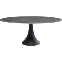 mesa de comedor para 6 personas en aluminio negro y gres l180