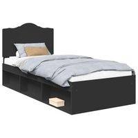 estructura de cama negro 75 x 190 cm madera de pino macizo vidaxl