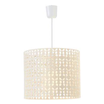 Lámpara de techo árabe colgante de metal beige arabia de 30x25 cm Diseño calado geométrico. Crea reflejos cálidos y acogedores, ideal para iluminar y ambientar tu cocina. CasaSelección