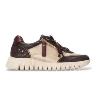 Carmela para mujer. 16424404-MARRON Zapatillas de Piel 164244 marrón (39), 3 a 5cm, Cordones, Cremallera, Casual