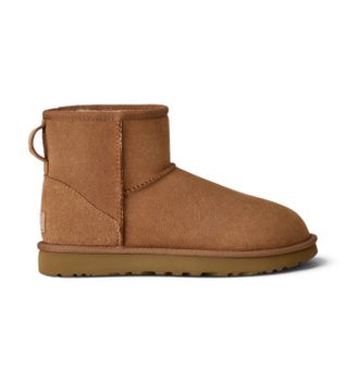 UGG para mujer. 1016222 Botines de piel Classic Mini II camel (41), Marrón, Plano, Ninguno, Casual