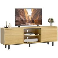 mueble tv madera zmh 65 pulgadas 160x35x555cm natural