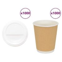 vasos de cafe de papel con tapa 1000 uds 8oz 200ml vidaxl