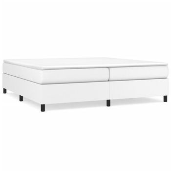 Estructura De Cama Con Somier Cuero Sintético Blanco 200x200cm Vidaxl
