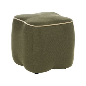 Puf Cuadrado Decorativo Dormitorio Sala De Estar Reposapiés Tela Verde Juno