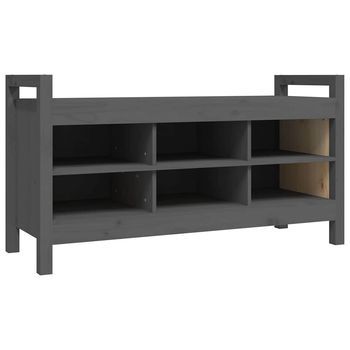 Banco Interior | Banco De Recibidor Madera Maciza De Pino Gris 110x40x60 Cm