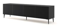 mueble para tv efecto madera negro led