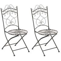 juego de 2 sillas para jardin indra plegables metal bronce 50x40x92 cm clp