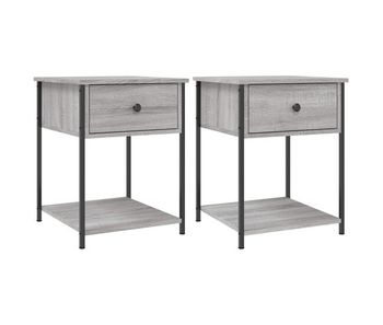 Vidaxl mesita de noche 2 uds madera ingeniería gris sonoma 44x45x58 cm