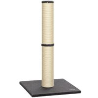 pawhut poste rascador para gatos altura 80 cm interior ligero base estable y cuerda de sisal natural gris oscuro