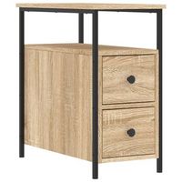mesita de noche - mesilla madera de ingenieria roble sonoma 30x60x60 cm mc4573