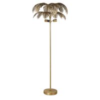 lampara de pie de zinc dorado con hojas de palma alt 164 cm
