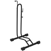 sportnow soporte para bicicletas de suelo aparcamiento para bicicletas vertical y horizontal con ganchos ajustables para bicicletas de 24-29 pulgadas y 700 c negro