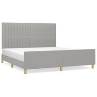 cama matrimonial  cama para adultos  estructura de cama con cabecero gris claro tela 180x200 cm