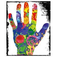 legendarte - cuadro lienzo impresion digital - mano muticolor - decoracion pared cm 50x60
