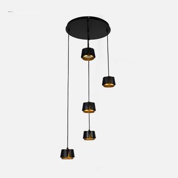 Fabrilamp Plafon Domenica 5 X Gx53 Negro Oro 45w 4000k 4000lm Bombillas