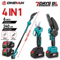 sierra y tijeras electricas onevan brushless 4 en 1 de 6 pulgadas para podar arboles con pertiga telescopica herramienta electrica compatible con bateria makita