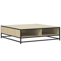 mesa centro madera ingenieria y metal roble sonoma 100x100x30cm vidaxl