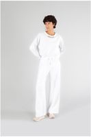 pantalon palazzo de felpa white