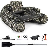 barco de pesca inflable kayak hinchable con 2 aletas bomba manual costway 146 x 109 x 44 cm camuflaje