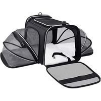 transportin plegable para gatos y perros medianos prowalk extensible y aprobado para aerolineas con forro extraible