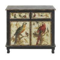 aparador de pino y mdf negro de 86 cm