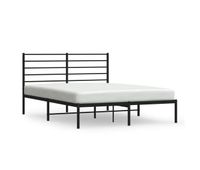 estructura de cama con cabecero metal negro 120x190 cm con cabecero