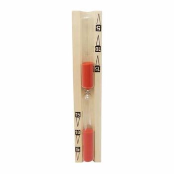 Temporizador De Arena Sauna 15min Rotativo Madera Arena Roja Elsasser