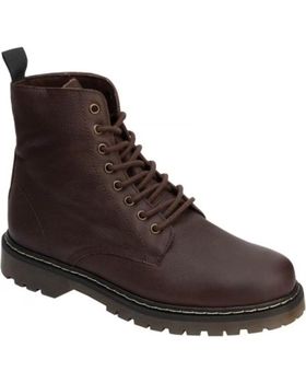 de DJ SANTA - BOTIN JOVEN ESTILO MILITAR PIEL MARRON MARRóN