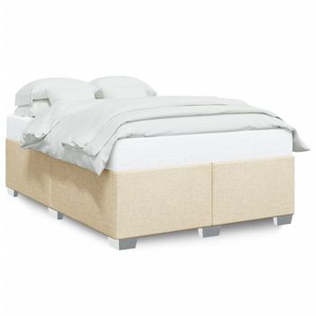 Estructura De Cama De Tela Color Crema 140x200 Cm