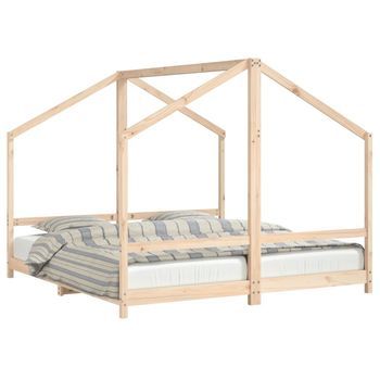 Estructura De Cama De Niños Madera Maciza De Pino 2x(90x160) Cm Vidaxl