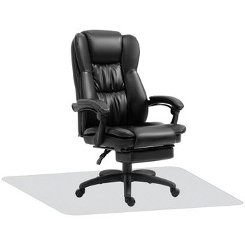 Vinsetto Conjunto 1 Silla de Masaje Reclinable 68,5x68,5x113-121 cm y 1 Alfombra Protectora de Suelo 90x120 cm Negro Transparente   Aosom España