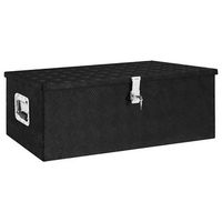 caja de almacenaje de aluminio negro 90x47x335 cm vidaxl