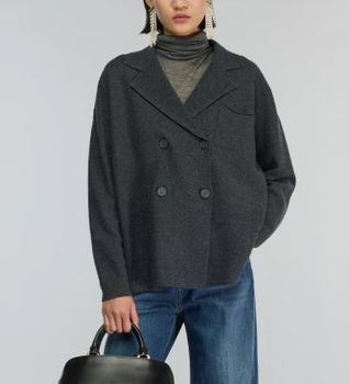 Semicouture para mujer. Y5WB06 Cárdigan Graciana antracita (L), Casual, Gris, Lana