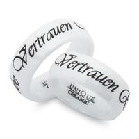alianzas de ceramica blanca grabado laser 8mm
