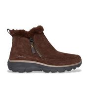 skechers para mujer 167862 botines de piel relaxed fit easy going cool zip marron 39 3 a 5cm cremallera casual