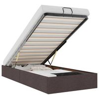 estructura cama otomana sin colchon tela marron oscuro 90x190cm vidaxl