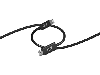 Cable HDMI - ISY IDP-1033, 1.5m, a miniDisplayPort 1.2, Negro
